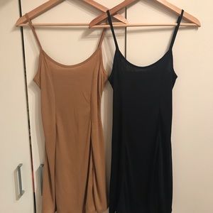 Duo ribbed cami mini dresses black/toffee.size S